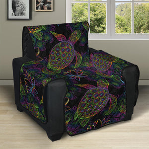 Psychedelic Sea Turtle Pattern Print Recliner Protector