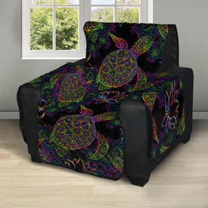 Psychedelic Sea Turtle Pattern Print Recliner Protector