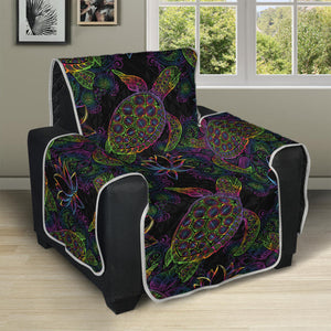 Psychedelic Sea Turtle Pattern Print Recliner Protector