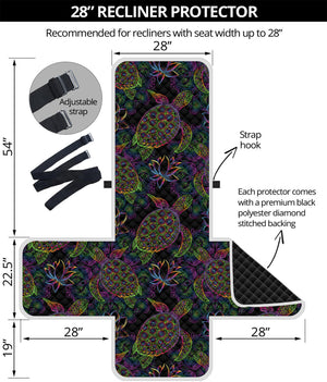 Psychedelic Sea Turtle Pattern Print Recliner Protector