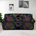 Psychedelic Sea Turtle Pattern Print Sofa Cover