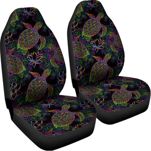 Psychedelic Sea Turtle Pattern Print Universal Fit Car Seat Covers