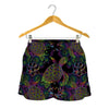 Psychedelic Sea Turtle Pattern Print Women's Shorts