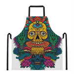 Psychedelic Skull Print Apron