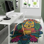 Psychedelic Skull Print Area Rug