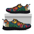 Psychedelic Skull Print Black Running Shoes