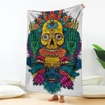 Psychedelic Skull Print Blanket