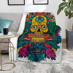 Psychedelic Skull Print Blanket