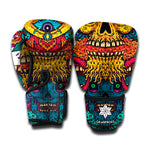 Psychedelic Skull Print Boxing Gloves