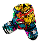 Psychedelic Skull Print Boxing Gloves