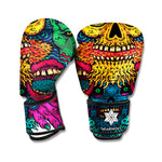 Psychedelic Skull Print Boxing Gloves