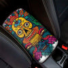 Psychedelic Skull Print Car Center Console Cover