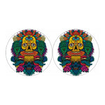 Psychedelic Skull Print Car Coasters