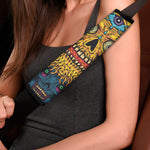 Psychedelic Skull Print Car Seat Belt Covers