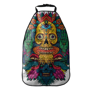 Psychedelic Skull Print Car Seat Organizers