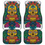 Psychedelic Skull Print Front and Back Car Floor Mats