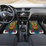 Psychedelic Skull Print Front and Back Car Floor Mats