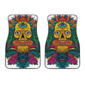 Psychedelic Skull Print Front Car Floor Mats