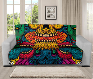 Psychedelic Skull Print Futon Protector