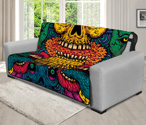 Psychedelic Skull Print Futon Protector