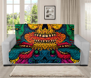 Psychedelic Skull Print Futon Protector