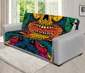 Psychedelic Skull Print Futon Protector