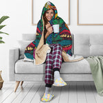Psychedelic Skull Print Hooded Blanket