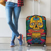 Psychedelic Skull Print Luggage Cover