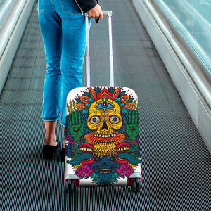 Psychedelic Skull Print Luggage Cover