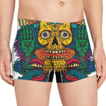 Psychedelic Skull Print Men's Boxer Briefs