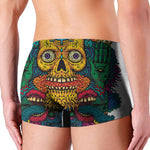 Psychedelic Skull Print Men's Boxer Briefs
