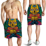 Psychedelic Skull Print Men's Shorts