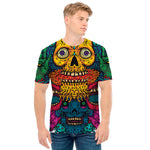 Psychedelic Skull Print Men's T-Shirt
