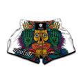 Psychedelic Skull Print Muay Thai Boxing Shorts
