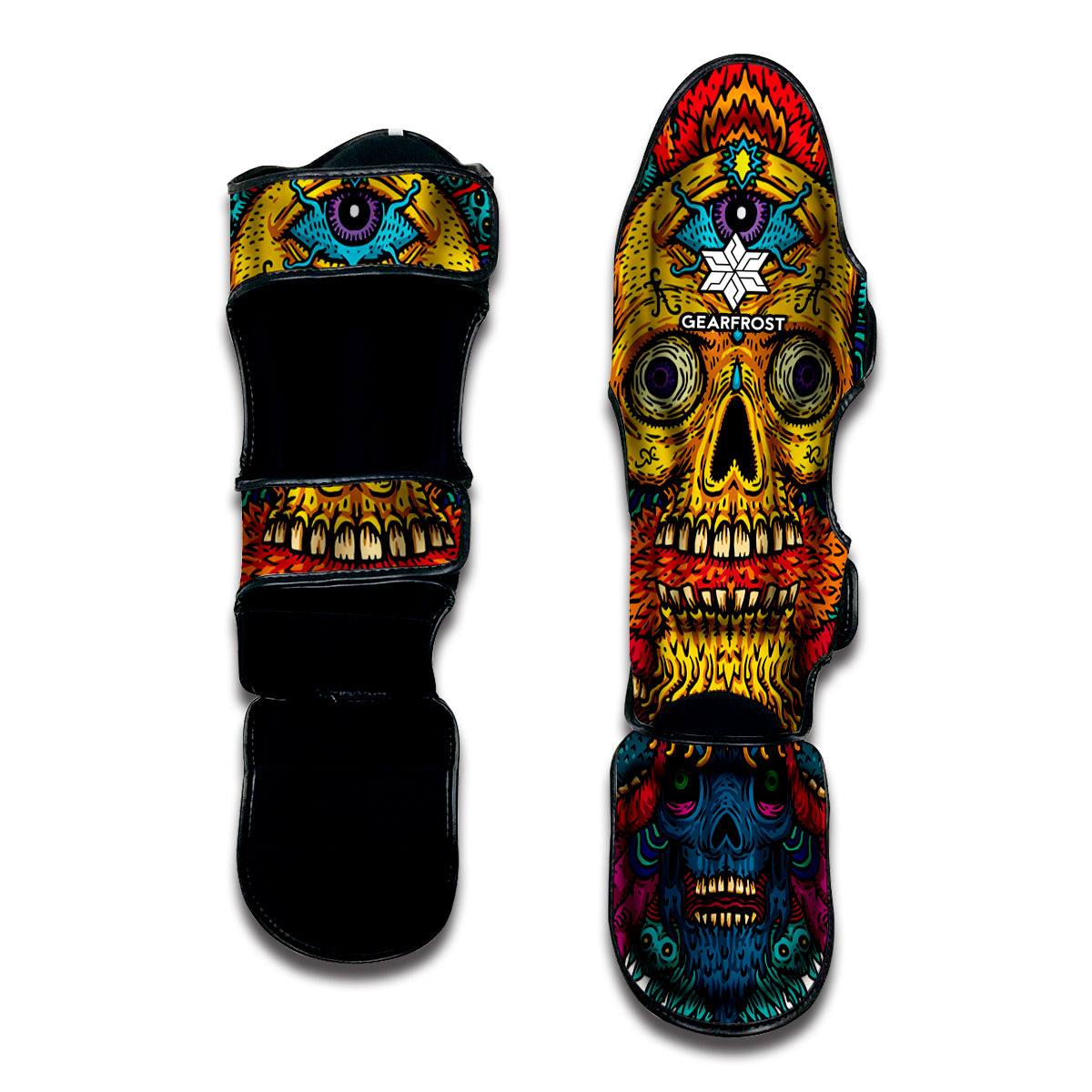 Psychedelic Skull Print Muay Thai Shin Guard