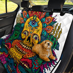 Psychedelic Skull Print Pet Car Back Seat Cover
