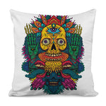 Psychedelic Skull Print Pillow Cover