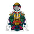 Psychedelic Skull Print Pullover Hoodie