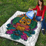 Psychedelic Skull Print Quilt