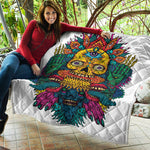 Psychedelic Skull Print Quilt