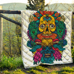 Psychedelic Skull Print Quilt