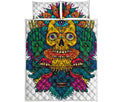 Psychedelic Skull Print Quilt Bed Set