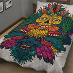 Psychedelic Skull Print Quilt Bed Set