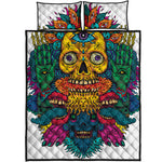 Psychedelic Skull Print Quilt Bed Set