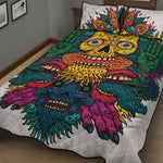 Psychedelic Skull Print Quilt Bed Set
