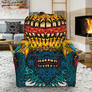 Psychedelic Skull Print Recliner Slipcover