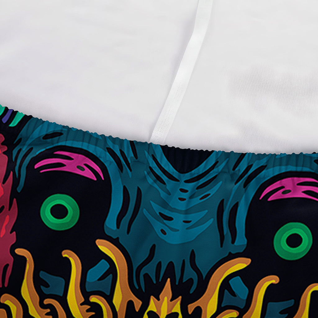 Psychedelic Skull Print Sofa Cover