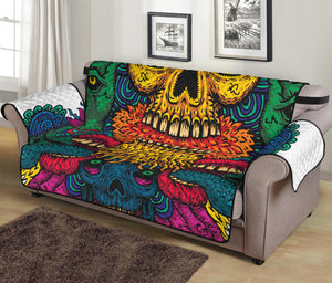 Psychedelic Skull Print Sofa Protector