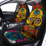 Psychedelic Skull Print Universal Fit Car Seat Covers