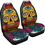 Psychedelic Skull Print Universal Fit Car Seat Covers